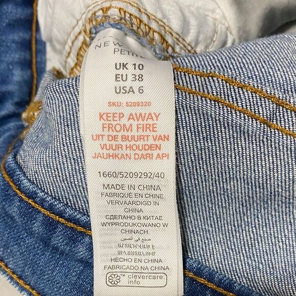 New Look Petite Leyla Relaxed‎ Skinny Jeans Side Stripe Boho Festival Raw Hem 6P - Picture 12 of 13